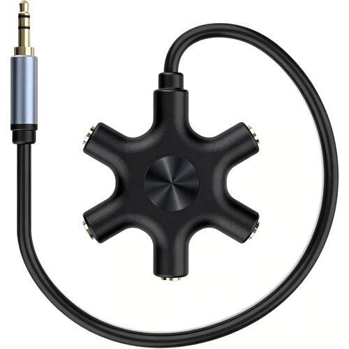 SUBZONAL-Répartiteur Audio 5 Casques 3,5Mm en Alliage d'Aluminium, Adaptateur Prise Jack,Distributeur Stéréo Compatible Iphone pour Samsung Écouteurs, Adaptateur Splitter pour Mixage et Salle de Clas