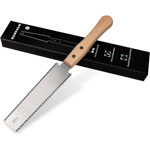 SUBZONAL-Scie Japonaise Menuisier, Scie À Main À Tirer Professionnelle, scie bois à double tranchant légère, avec poignée antidérapante pour Trimming Pruning Woodworking Tool, le bricolage.