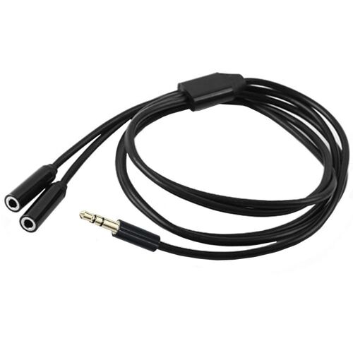 SUBZONAL-Répartiteur audio pour casque audio 3,5 mm mâle vers 2 doubles femelles 3,5 mm TRS Y Câble répartiteur jack stéréo plaqué or pour ordinateur portable, smartphone, PC, MP3/4, écouteurs,