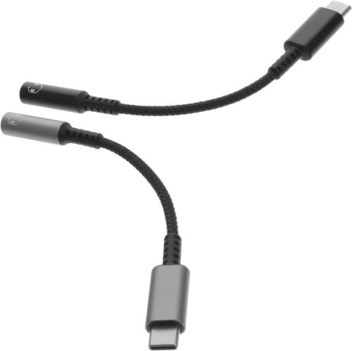 SUBZONAL-2pièces Adaptateur Audio Type c pour Écouteurs Câble De Connexion pour Téléphone Et Tablette Couleur Noire Et Grise