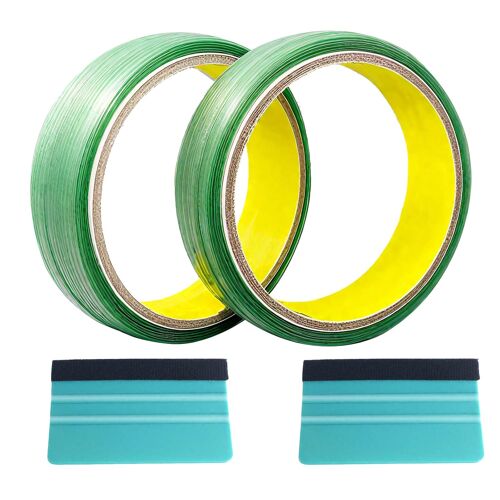Subzonal-4pcs Covering Voiture Costume, 2 Bandes De Découpe En Vinyle, 2 Grattoirs, Adapté À La Découpe De Films Teintés Pour Vitres Automobiles Et De Films D'habillage Sans Endommager La Peinture.5m