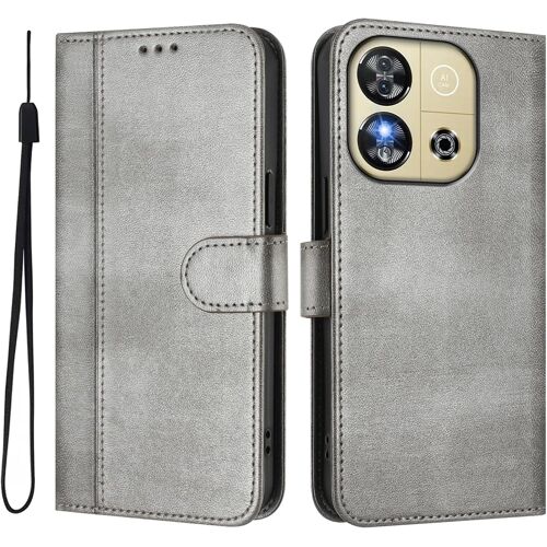 SUBZONAL-Coque pour Oukitel C57S / C57 Pro / C57 Housse Etui en PU Cuir Portefeuille avec Porte Carte à Rabat Clapet Housse Protection Flip Case Magnétique Étui pour Oukitel C57S / C57 Pro / C57, Gra