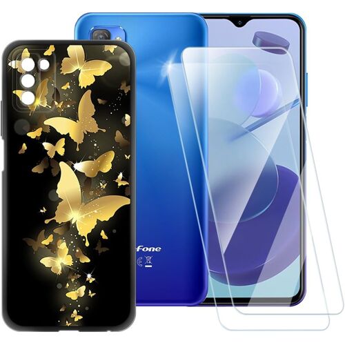 SUBZONAL-Coque TPU Imprimée + Lot de 2 Vitres Trempées Compatible avec Ulefone Note 12P, Coque Artistique Fine Antichoc, Résistante aux Rayures, Protection Complète