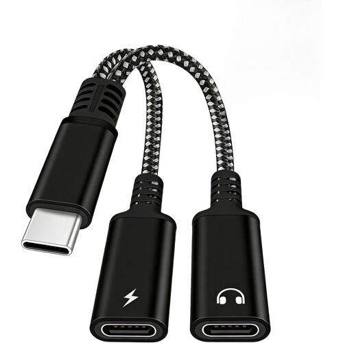 SUBZONAL-Adaptateur USB C 2 en 1 pour Charge Rapide et Audio : Cable Double Utilisation pour Casque et Chargeur ¿ Compatible avec Samsung Galaxy S23/S22/S21, Xiaomi Mi 11/Mi 10 et Plus ¿ Portable et