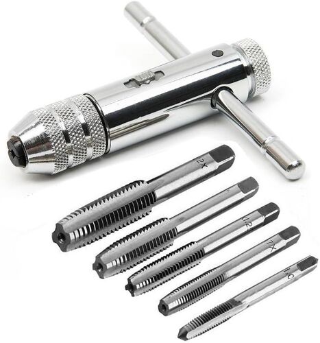 SUBZONAL-Lot de 6 tarauds manuels HSS M3 M4 M5 M6 M8 avec poignée en T réglable