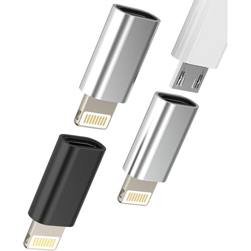 SUBZONAL-Adaptateur Micro USB Femelle vers Lightning Mâle (Lot de 3) câble de Charge Android pour iPhone 14 13 Pro Max convertisseur certifié pour Apple MFi connecteur de données pour iPad Accessoire