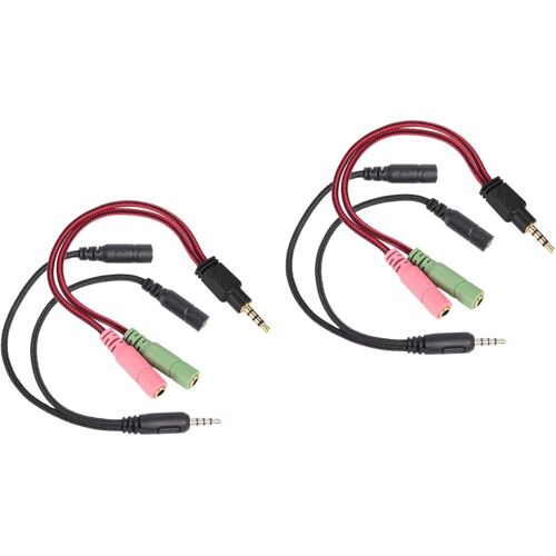 SUBZONAL-4 Pièces Câble Adaptateur 35 mm Micro de téléphone micros d'ordinateur Casque Micro Sauteur Cordons de Brassage utiles Durable Durable téléphone Portable Cordon de raccordement