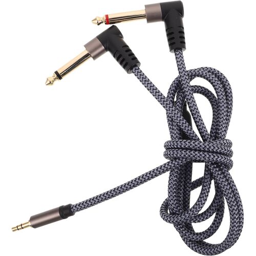 SUBZONAL-Câble répartiteur Audio coudé - Adaptateur stéréo 3,5 mm vers Double 6,5 mm pour Clavier électronique, Ordinateur Portable, Haut-Parleur, amplificateur