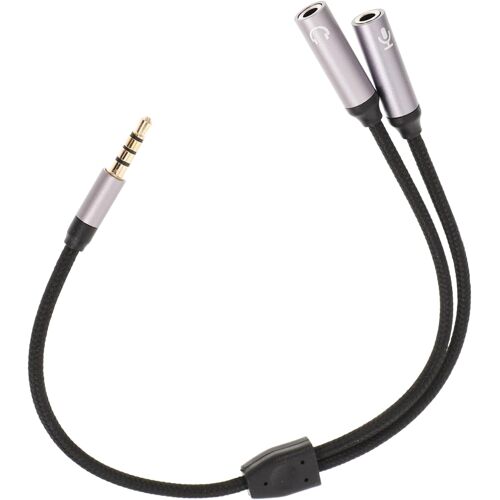 SUBZONAL-Câble Convertisseur Audio 3,5 Mm Microphone et Répartiteur Casque, Adaptateur Jack Double Femelle 27,5 Cm, Compatible Smartphone et Ordinateur, Câble Audio pour Écouteurs