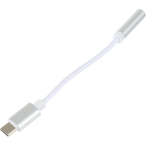 SUBZONAL-Adaptateur Audio Type-c vers Prise Jack 3,5 Mm Câble Convertisseur 12 Cm pour Écouteurs Filaires Argenté Portable Compact Usage Multimédia