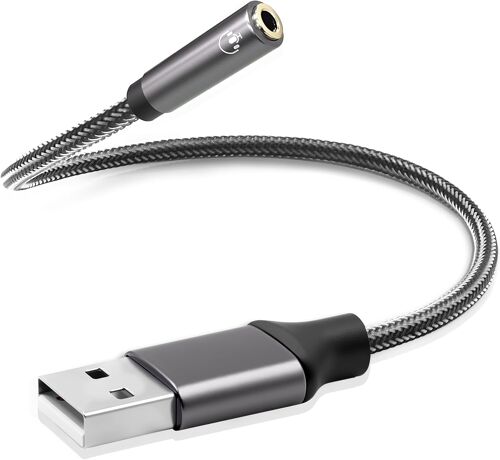 SUBZONAL-Adaptateur USB vers prise casque 30 cm, adaptateur audio USB vers jack 3,5 mm, USB 2.0 mâle vers câble audio auxiliaire femelle 3,5 mm pour ordinateur portable, PC, Mac, PS4, etc
