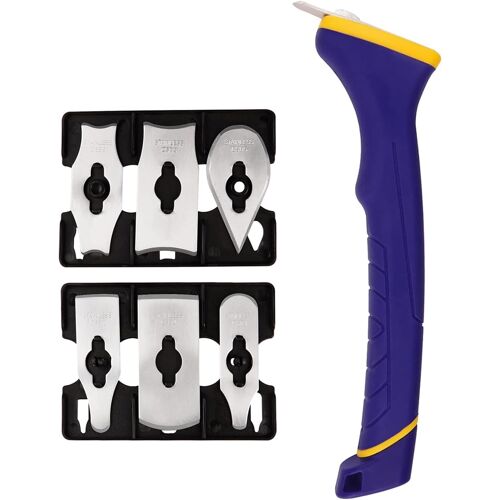 SUBZONAL-Grattoir Contour à Manche Souple 20cm avec 6 Lames en Acier Inoxydable de Différentes Formes¿Grattoir à Peinture sur Bois pour Gratter les Contours des Meubles
