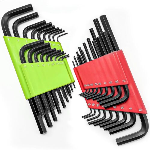 SUBZONAL-36 pièces 1.27-8MM clé allen, Jeu de Clés à Six Pans Creux en Pouces et Métrique, clé Tournevis Trousse à Outils, pour Réparation de Vélos, Motos, Voitures, Meubles, Électroménagers