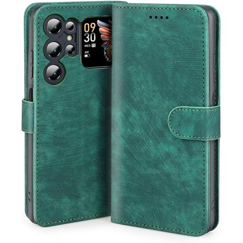 SUBZONAL-Coque Flip pour Oukitel C62/Oukitel C62 Pro, Étui en Cuir PU avec Portefeuille Magnétique, Housse de Protection, Coque de Téléphone Antichoc. Rouge