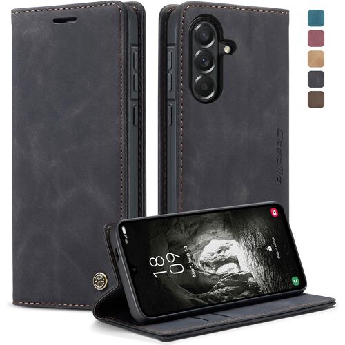 SUBZONAL-Coque pour Samsung Galaxy A57 5G Etui Premium Housse en Cuir Pochette Protection Portefeuille Rabat Clapet Case Porte Carte Magnétique Flip Étui pour Samsung Galaxy A57 - Noir