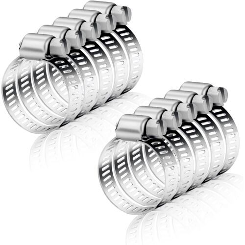SUBZONAL-Collier de Serrage Réglables 8 Pièces Métallique 16-25mm Inox pour Gaine Hotte Tuyau D'échappement Ventilateur