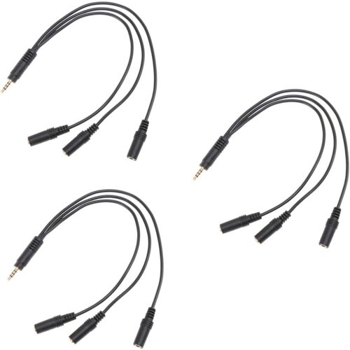 SUBZONAL-3 Pièces 1 Câble Séparateur De Casque Séparateur De Micro Audio Câble Répartiteur 1 à 3 Casque pour Téléphone Portable Répartiteur 3,5 Mm Micro e Fil De Commande l'audio