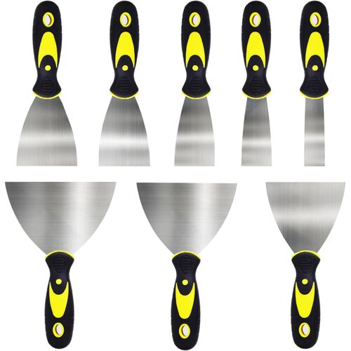 SUBZONAL-8 Pièces Couteau à Enduire, Jeu de Spatules en Acier Inoxydable Spatule Bricolage 25/40/50/60/75/100/125/150 mm pour DIY Décoration Enlèvement de Peinture