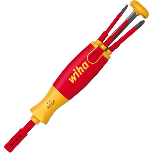 SUBZONAL-Tournevis porte-embout isolé LiftUp électricien avec magasin 6 embouts slim (38613)