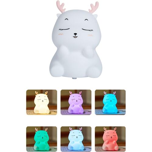 Subzonal-Jolie Veilleuse Pour Enfants, Lampe De Chambre D'enfant Avec Minuteur, Lampe De Chevet Led De Type Chats Mignons, Lampe Tactile Pour Bébé Avec Variateur D'intensité Rechargeable En Silicone
