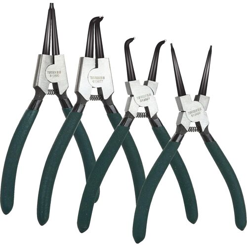 SUBZONAL-Lot de 4 pinces à circlips de 17,8 cm pour circlips internes et externes, à pointe droite et courbée, pinces à circlips robustes avec ressorts durables et poignées souples