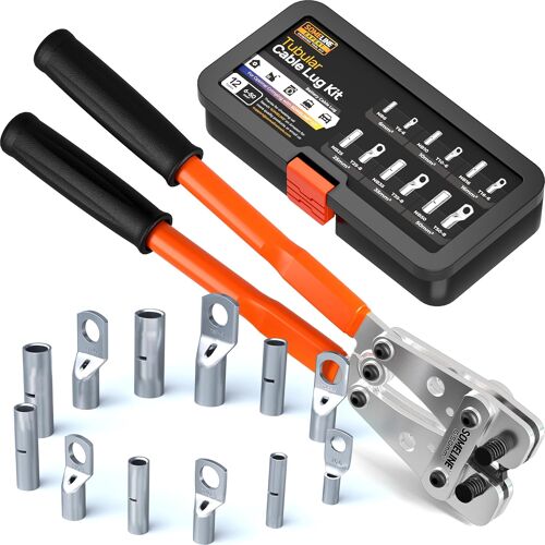 SUBZONAL-Set de pinces à sertir 6-50mm², Pince à sertir les câbles de batterie - Pince à sertir les bornes électriques - Outils de sertissage pour bornes de câbles non isolés