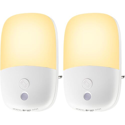 Subzonal-2 Pièces Veilleuse Enfant, Veilleuse Prise Électrique Avec 5 Niveaux De Luminosité Réglable, On/Off/Auto Modes, 2700k Jaune Chaud Veilleuse Bébé Pour Couloirs Chambres Cuisines Salons Salles
