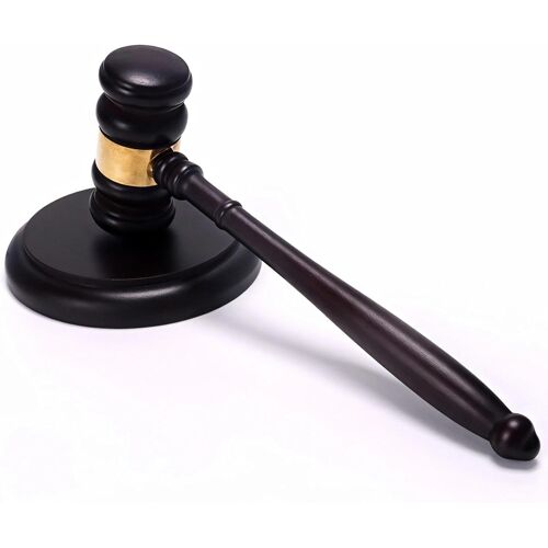 SUBZONAL-Marteau de Juge en Bois avec Socle Ensemble Marteau de Vente aux Enchères et Cadeaux Design Robuste et Finition Soignée Outil Pratique pour Juges et Commissaires Priseurs