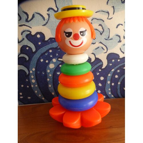 Jouet Vintage Culbuto Anneaux À Empiler Clown