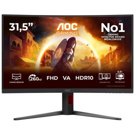Ecran PC AOC G4 C32G4Z 31.5" 1920 x 1080 Full HD LCD Noir et Rouge