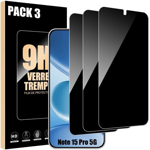 3 Vitre Protection Anti-espion pour Xiaomi Redmi Note 15 Pro 5G, Verre Trempé Anti-Rayures 9H - E.F.Connection