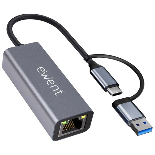 Ewent EW9819 hub & concentrateur USB 3.2 Gen 1 (3.1 Gen 1) Type-A + Type-C 1000 Mbit/s Gris