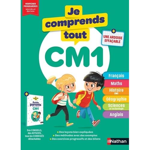 Je Comprends Tout, Cm1 - Avec Le Guide Parents, Aider Son Enfant Au Cm1 + Une Ardoise Effaçable