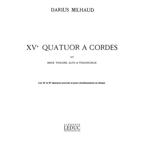 Quatuor À Cordes No.15, Op.291 / Set De Partitions