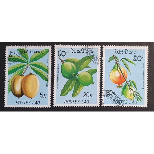 Laos Oblitéré Lot De 3 Timbres De 1989 (Fruits Exotiques)