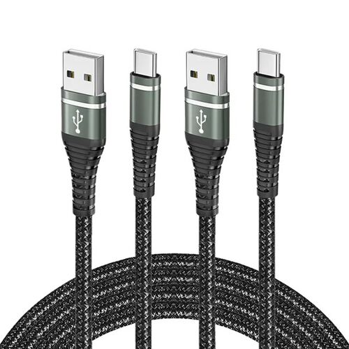 Câble de données USB-C à charge rapide 3A pour iPhone 17 16 15 iPad Pro Samsung S26 Xiaomi Type C CarPlay, câble tressé en nylon Couleur - 2pcs Longueur - 1 m