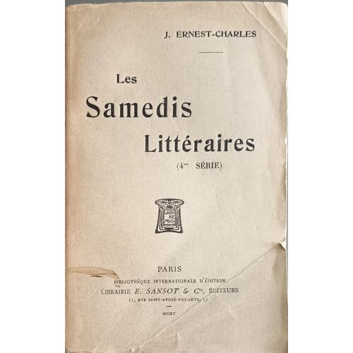 Les Samedis Littéraires 4ème Série