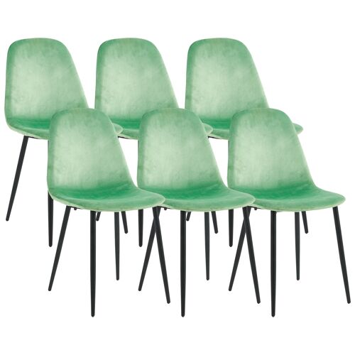 VCM Lot de 6 chaises de salle à manger | Chaise de cuisine rembourrée de style scandinave | Dimensions : env. H 83 x L 54 x P 59 cm | Dossier confortable | Chaise de salle à manger - Fiolo