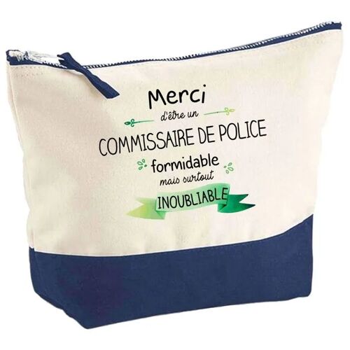 Pochette fond bleu Merci d'être un Commis Inoubliable - Cadeau Original - Anniversaire Trousse Grand Format
