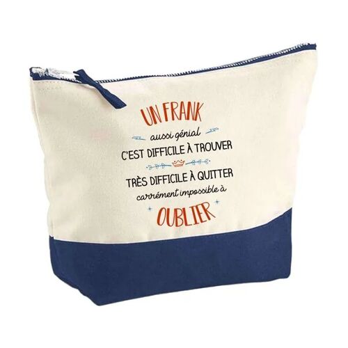 Pochette fond bleu Frank aussi génial - Cadeau Original - Anniversaire - Personnalisé Trousse Grand Format