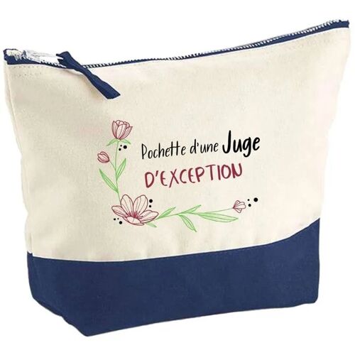 Pochette fond bleu Juge d'exception - Cadeau Original - Anniversaire - Personnalisé Trousse Maquillage Grand Format