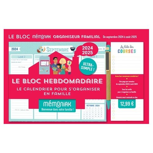 Le Bloc Hebdomadaire Organiseur Familial