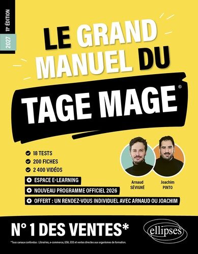 Le Grand Manuel Du Tage Mage ? N°1 Des Ventes - 18 Tests Blancs + 200 Fiches De Cours + 2000 Vidéo 2027