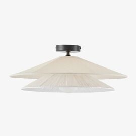 Plafonnier De Plafond Ø50 Cm En Raphia Aislin Blanc