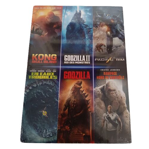 Coffret 6 Dvd: Godzilla I & Ii + Kong + Rampage + En Eaux Troubles + Pacific Rim