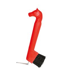 Cure Pied Tête De Cheval Avec Brosse Hippotonic - Rouge