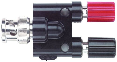 Pomona BNC-Stecker auf doppelte Polklemmenbuchse 4mm Schwarz, rot (1296)
