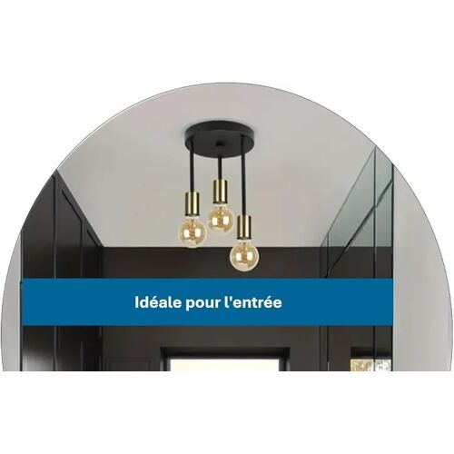 Lustre Moderne Noir et doré, idéal pour Cuisine, Salle à Manger, Chambre