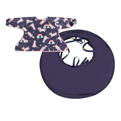 Kit Bavoir Et Plateau Repas Enfant Accessoire Pour Chaise Haute - Kit Repas Bébé Pour Diversification Alimentaire - Licorne