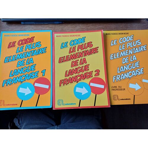 Le Code Le Plus Élémentaire De La Langue Française Lot Livre Du Professeur + Tomes 1 Et 2 Orsini Negre Marie Therese